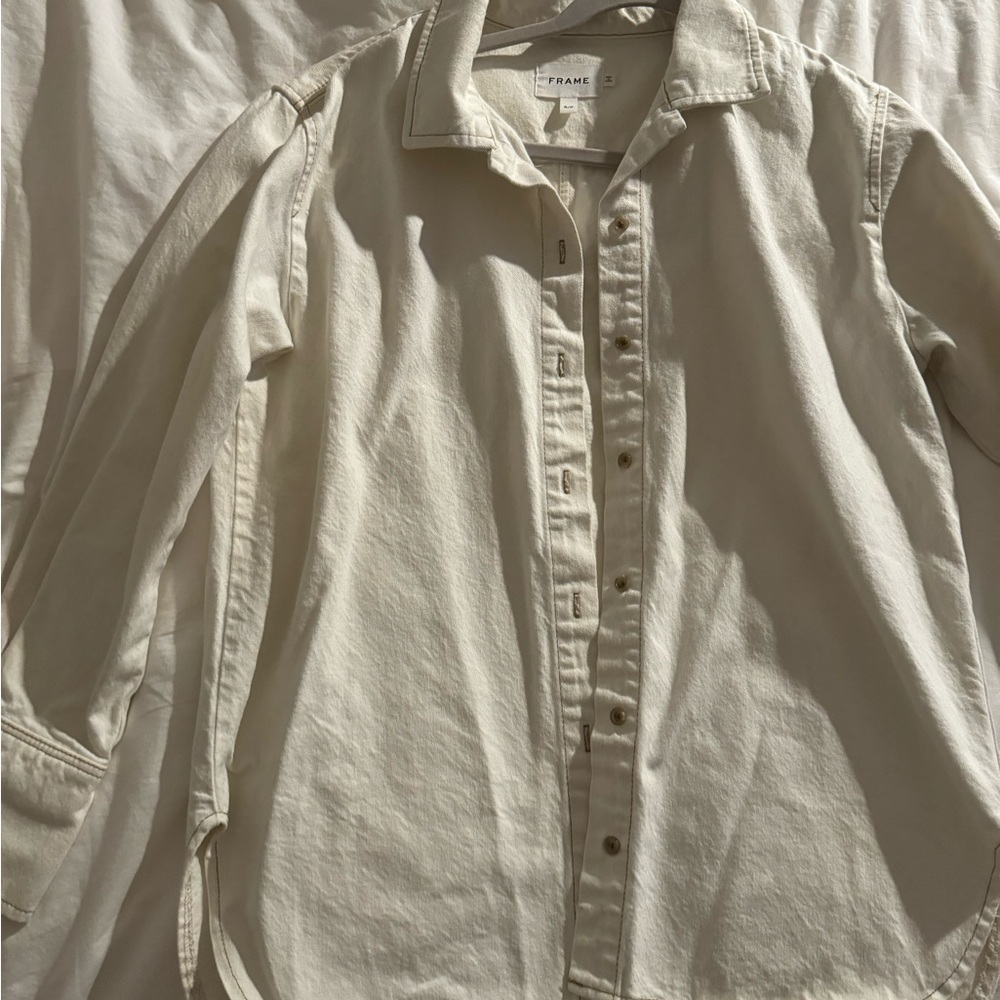 Frame White Denim Button Down - image 4